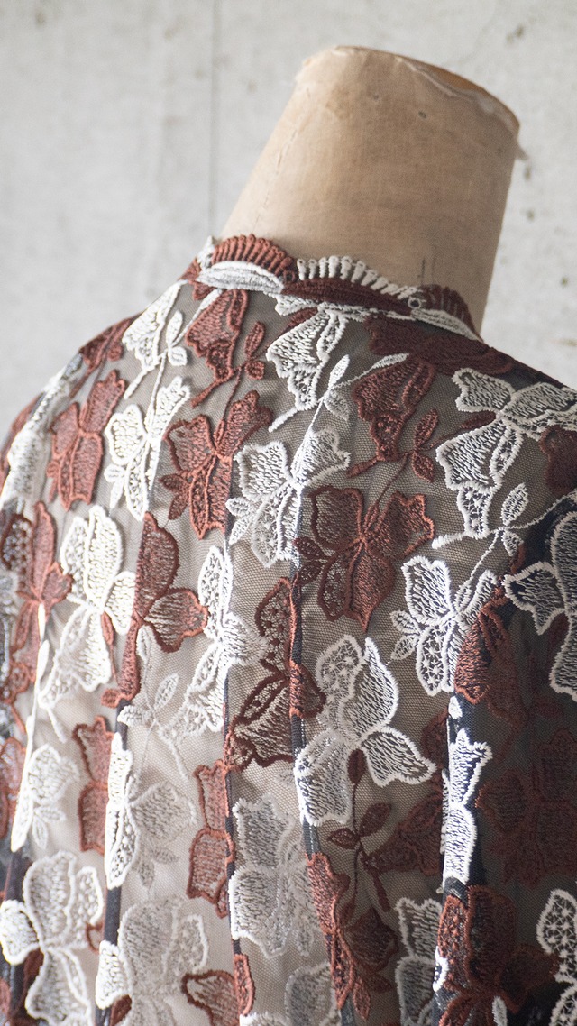 unknown 1990s Tulle lace embroidery haori