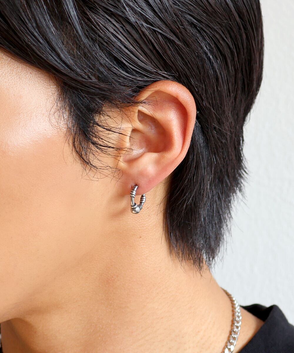 【SELECT】unisex サージカル ステンレス 316L】メンズライク フープピアス　金属アレルギー対応