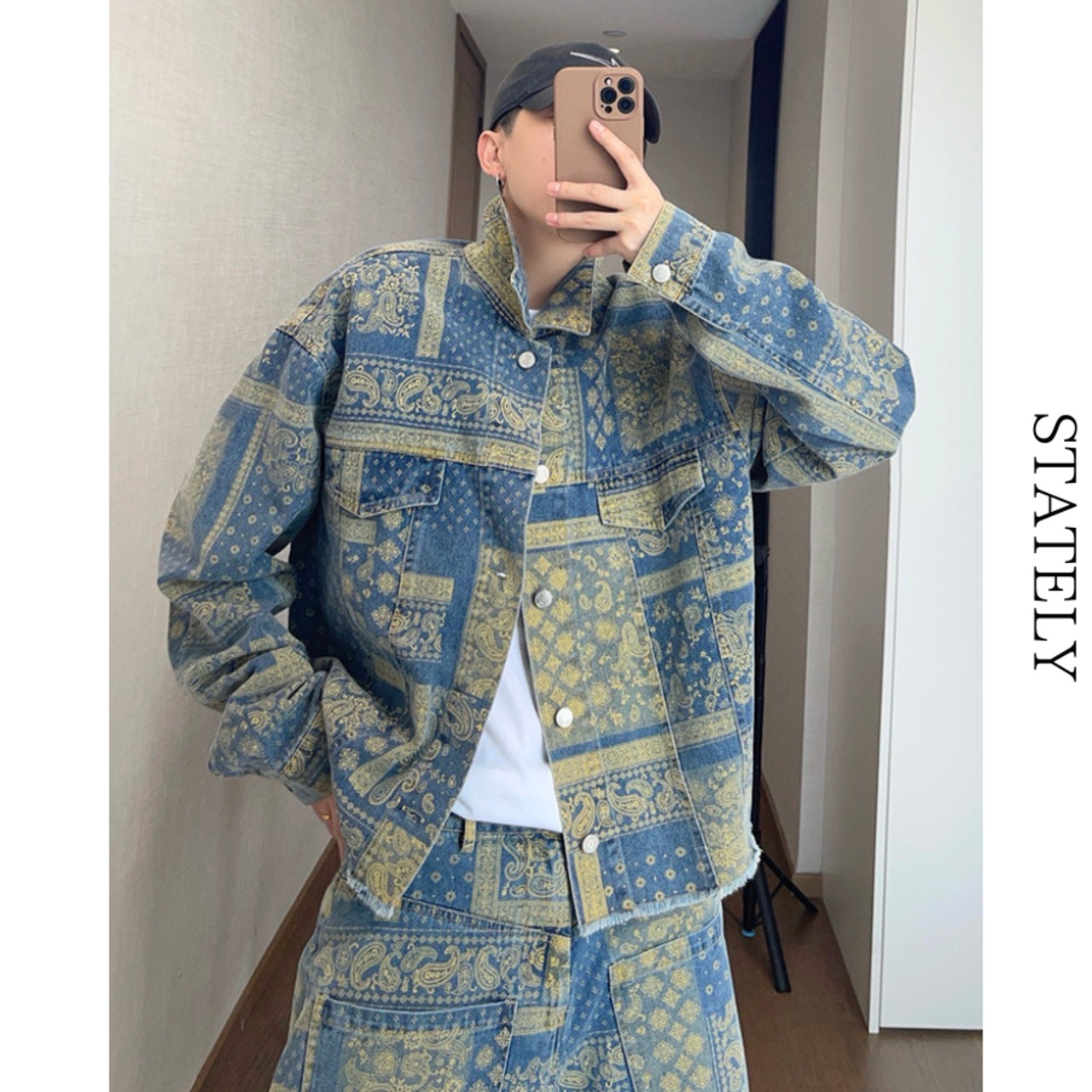 Paisley Denim クロップドJacket_O04・画像7