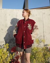 【X-girl】COLLEGE LOGO STADIUM JUMPER【エックスガール】