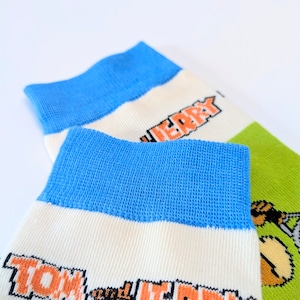 ♧【 crew socks / クルーソックス 】Tom and Jerry ( トムとジェリー ) / トムジェリ / 靴下 / フリーサイズ〚アメリカン雑貨 アメトイ〛