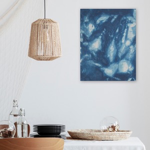 【オンライン特別価格】和紙アートパネルM「ATSN08M 石州和紙 藍染 しぼり染」002