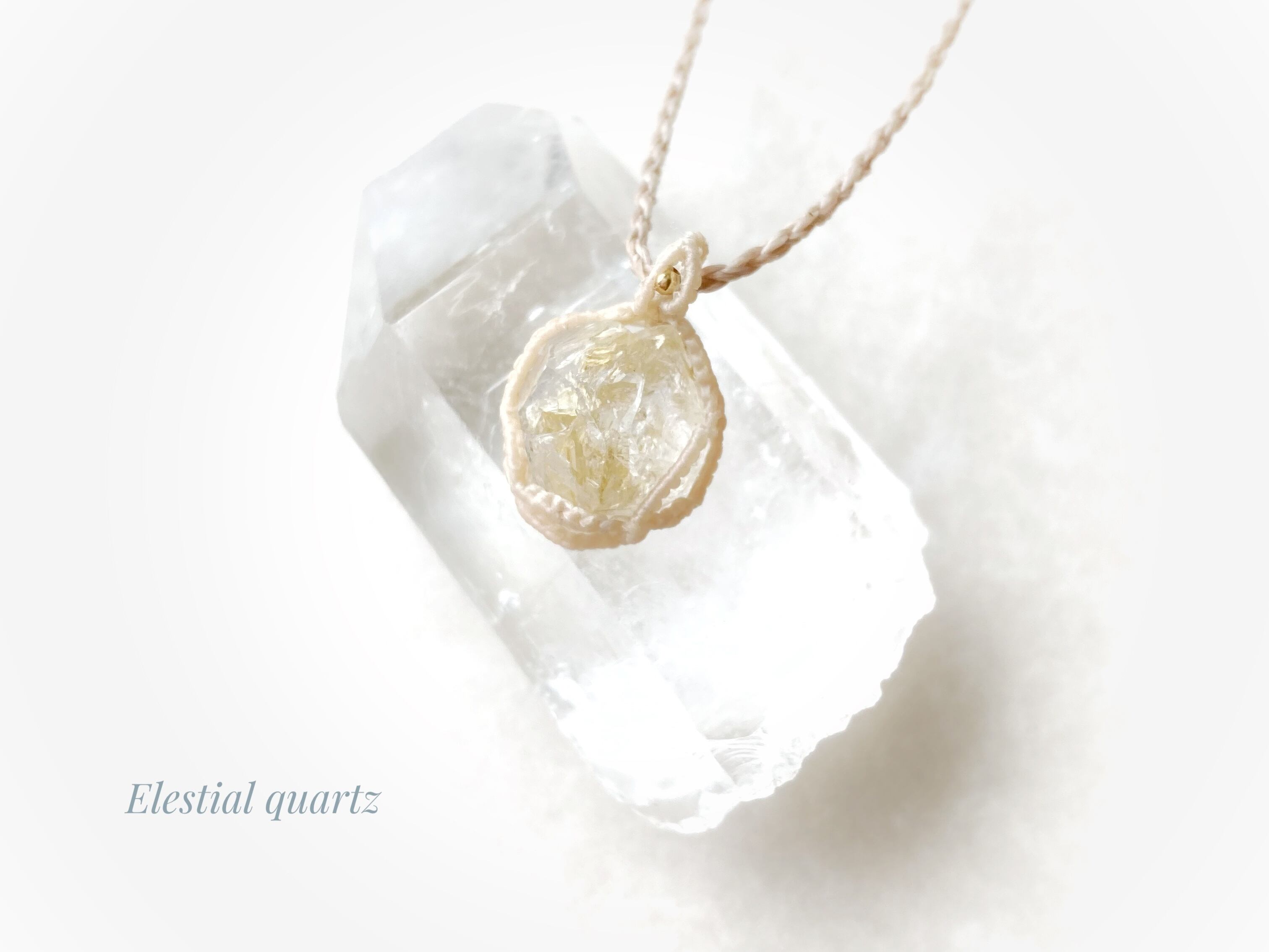 エレスチャルクォーツ macrame necklace