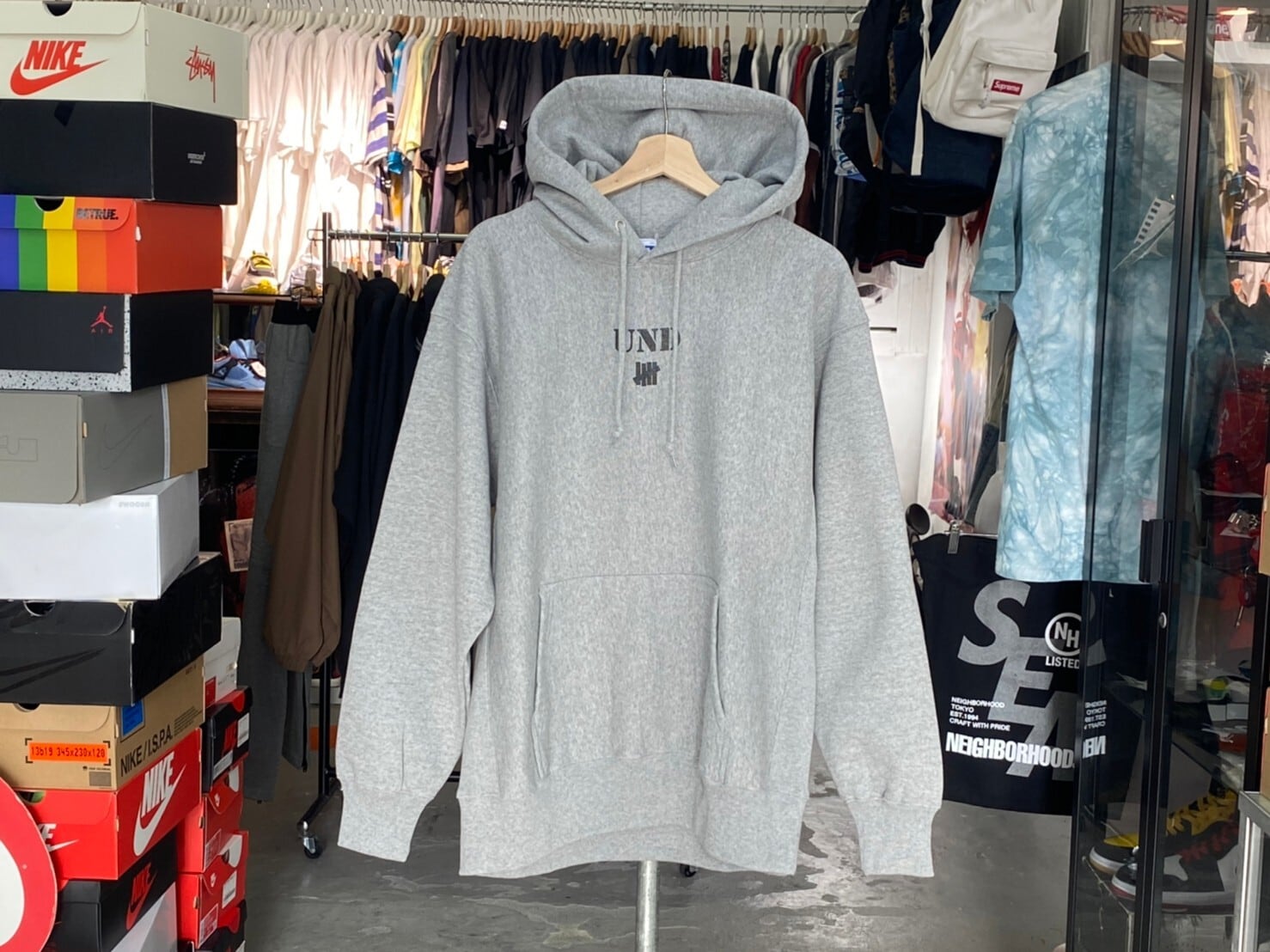 UNDEFEATED ICON PULLOVER HOODIE GREY LARGE UL21010 41962 | BRAND
