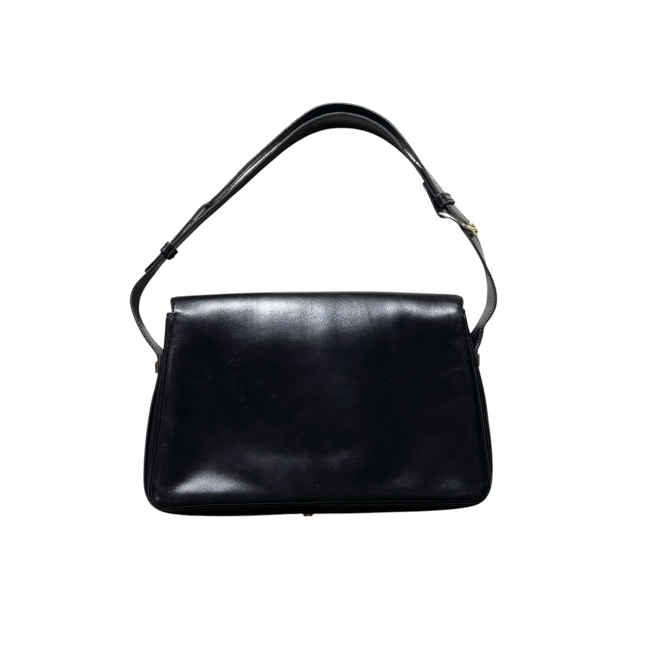 vintage LOEWE black leather shoulder bag