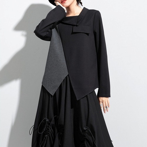 asymmetry pullover tops / l0799