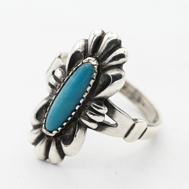 Sophisticated Top Design Turquoise Ring #9.0 / USA