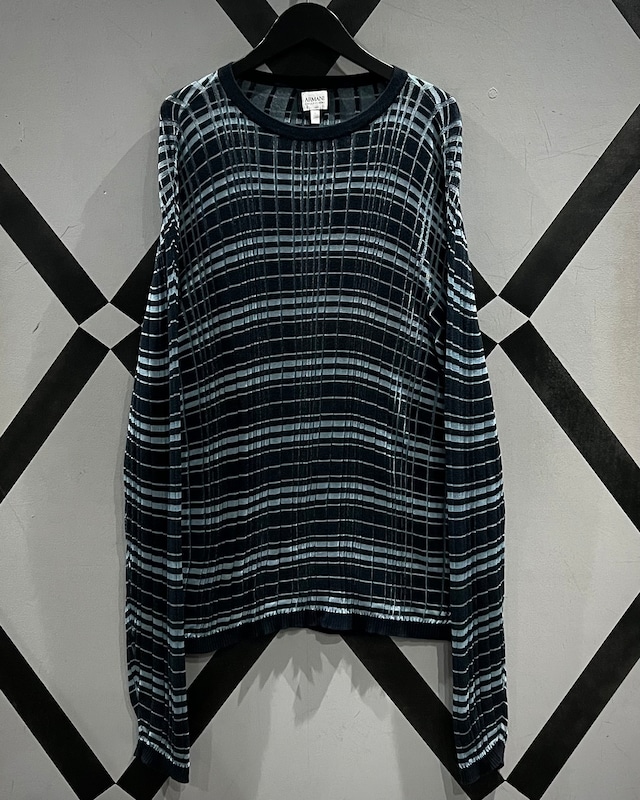 【X VINTAGE】“ARMANI COLLEZIONI” Horizontal Stripe Vintage Knit