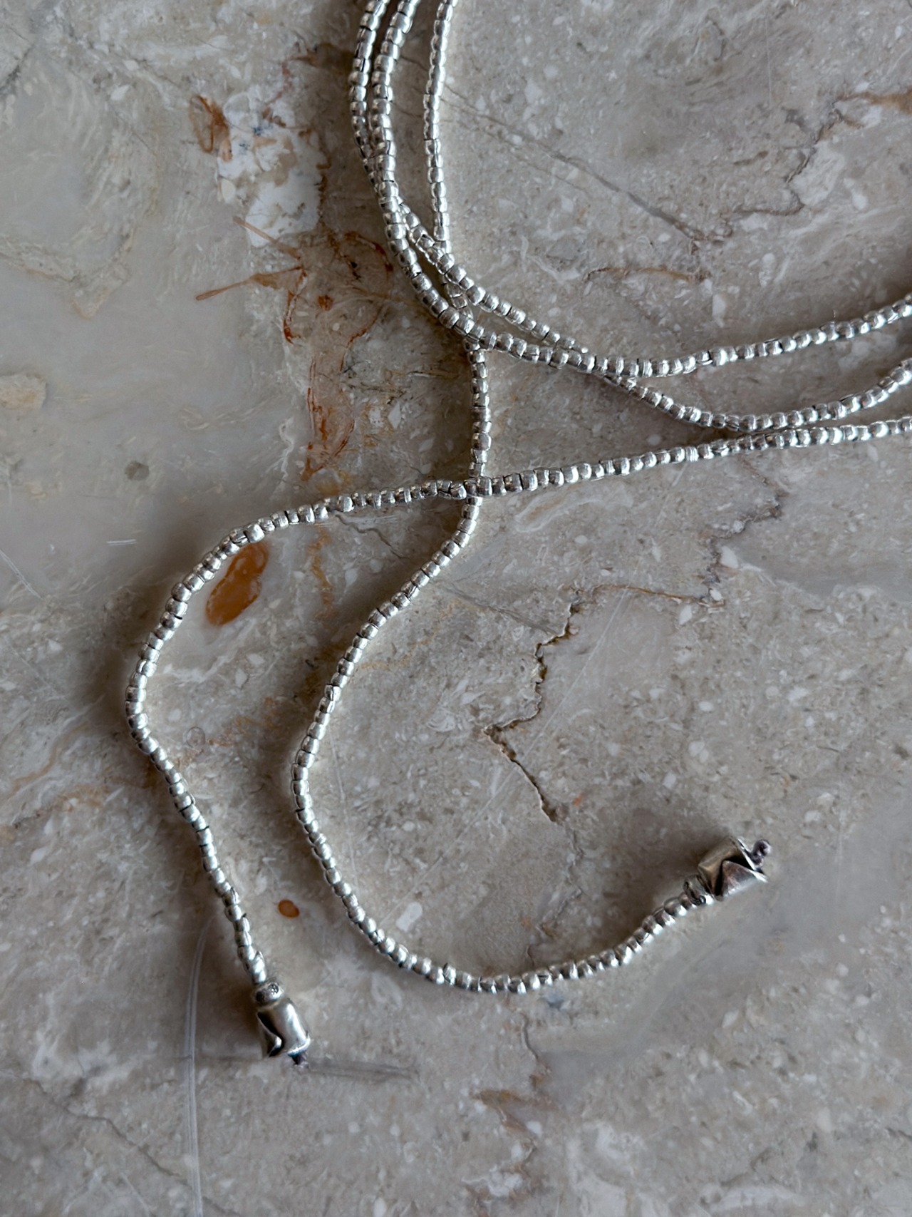 tay original／Karen silver beads code necklace