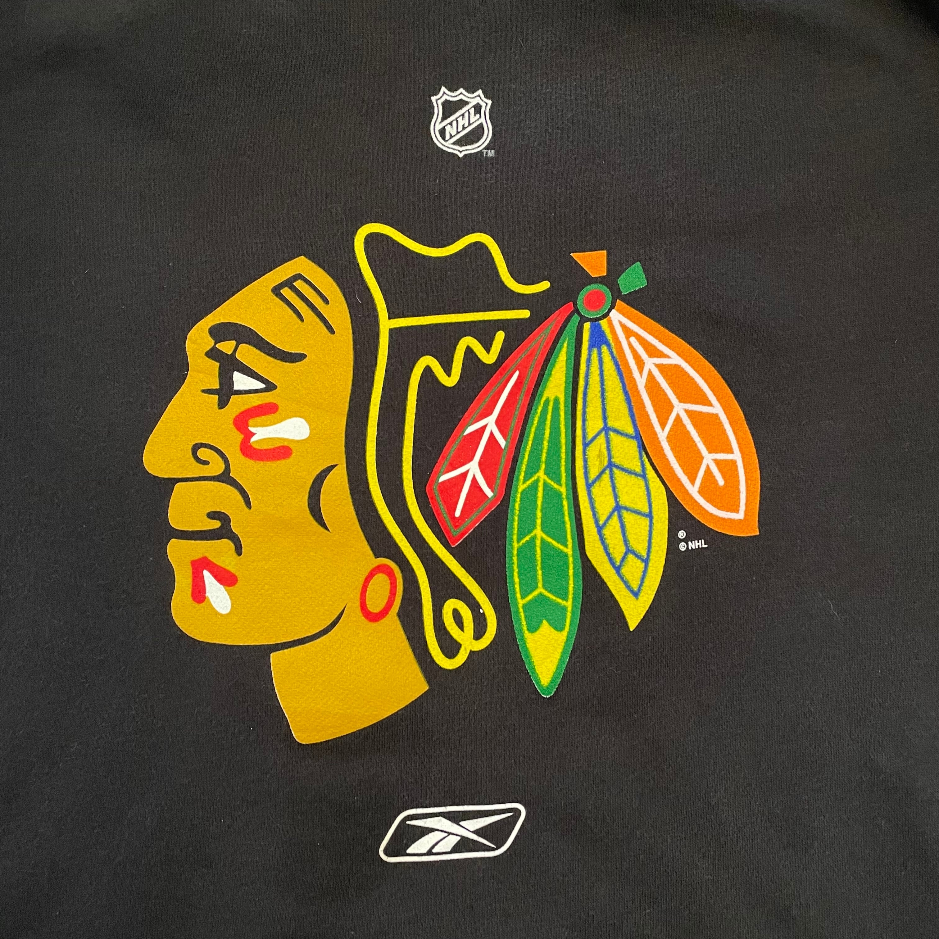 NHL 半袖Tシャツ シカゴブラックホークス L ロゴ 黒