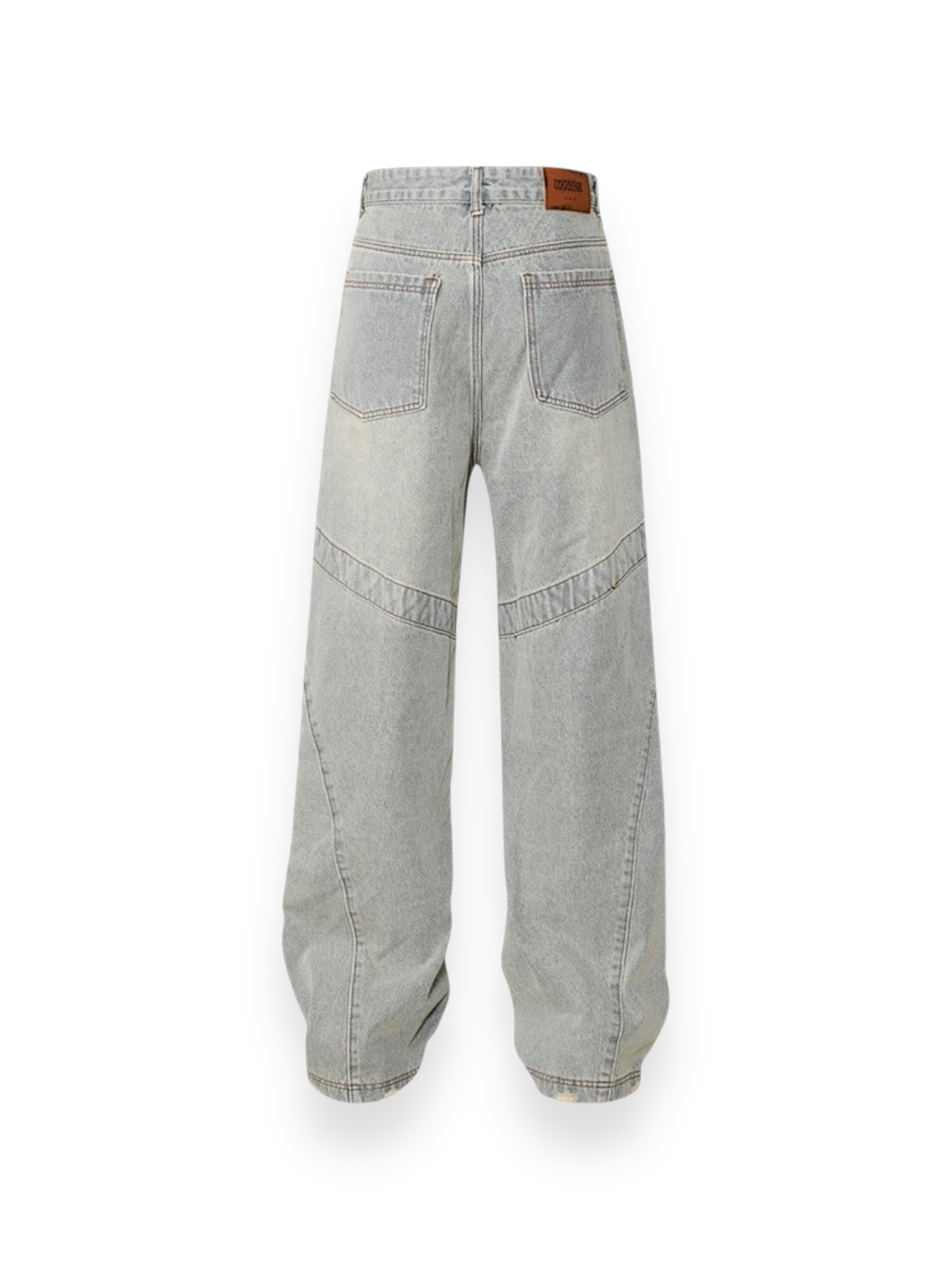 【PLANET STUDIO】elaborate switching straight denim pants