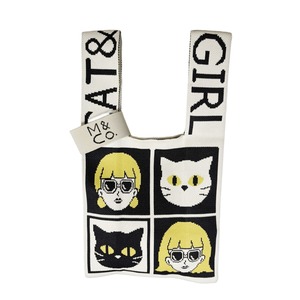ニットバッグ ブロックキャット ガール（Knit Bag Block Cat）