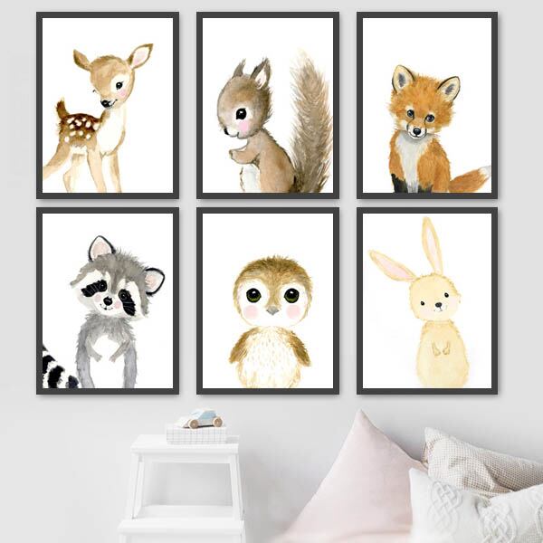 単品 33×43cm アートパネル 枠付きフレーム絵画 かわいい動物 アニマル