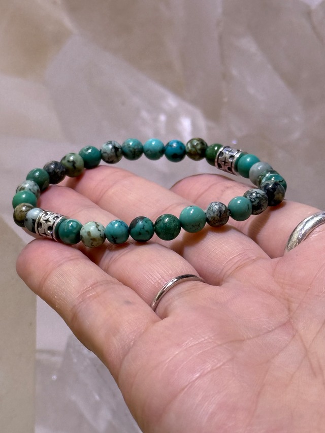 【天然ターコイズ】デザインブレスレット6ミリ