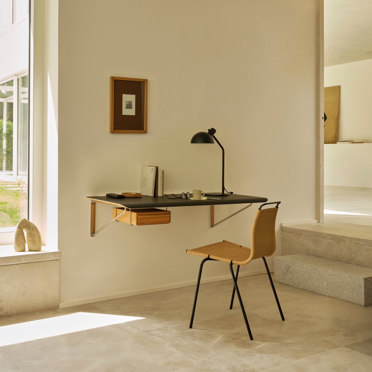 【PK1】CARL HANSEN & SON/ナチュラルペーパーコード/ブラック脚/ダイニングチェア