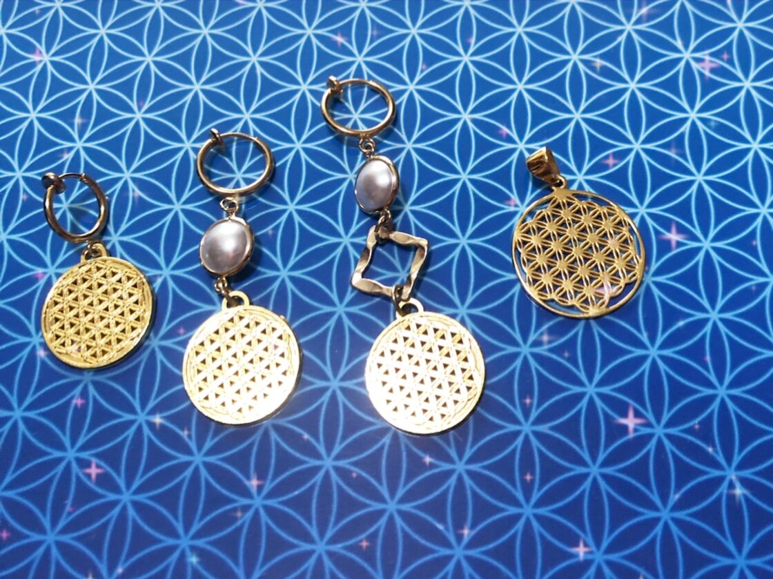 神聖幾何学ペンダントトップ 24金コーティング フラワーオブライフ | Pay ID