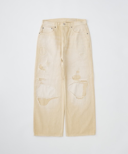 ADAM PATEK repaired trace selvedge washed denim (WHT) AP2628008