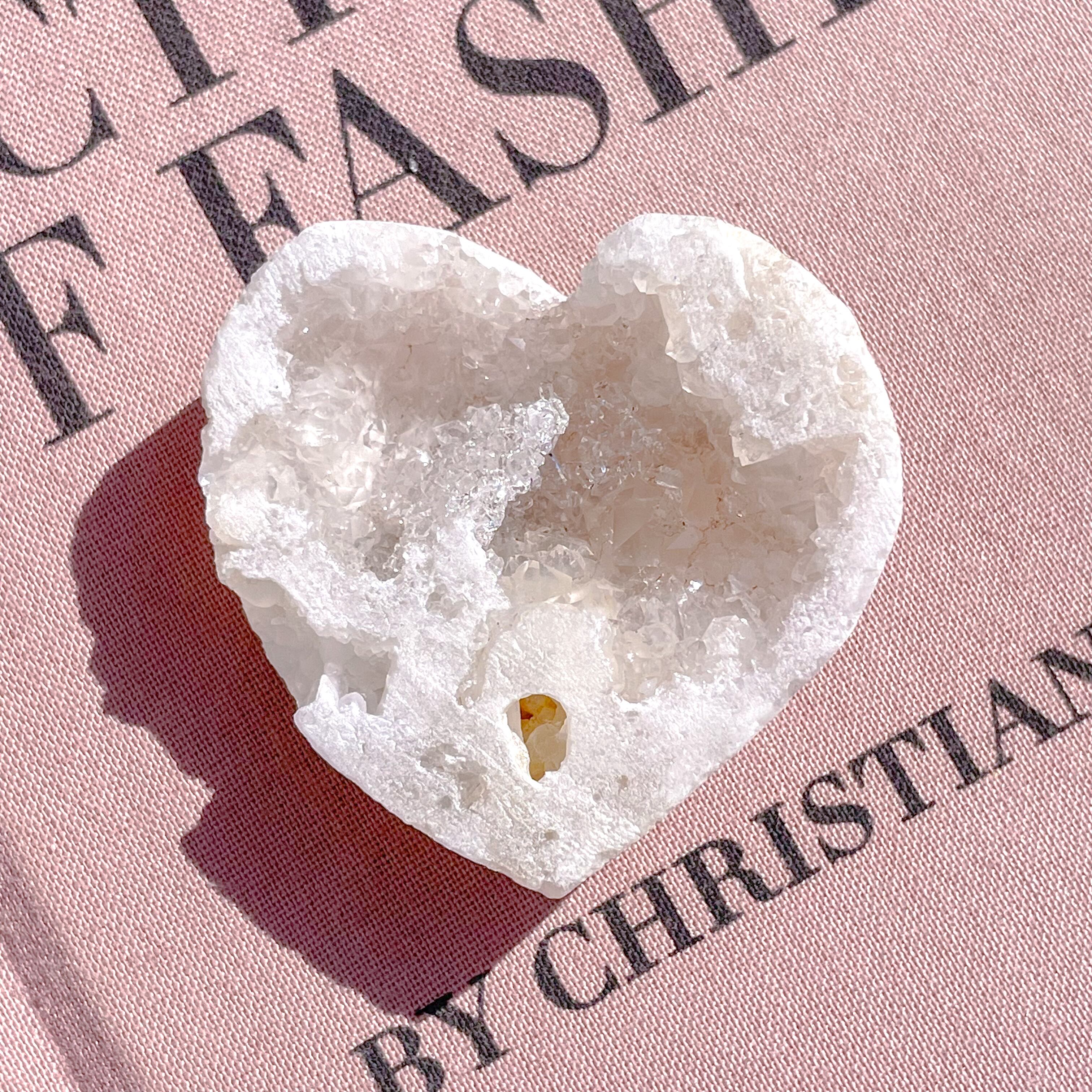 White Druzy Agate Heart 4 ✧ ホワイトドゥルージーアゲート