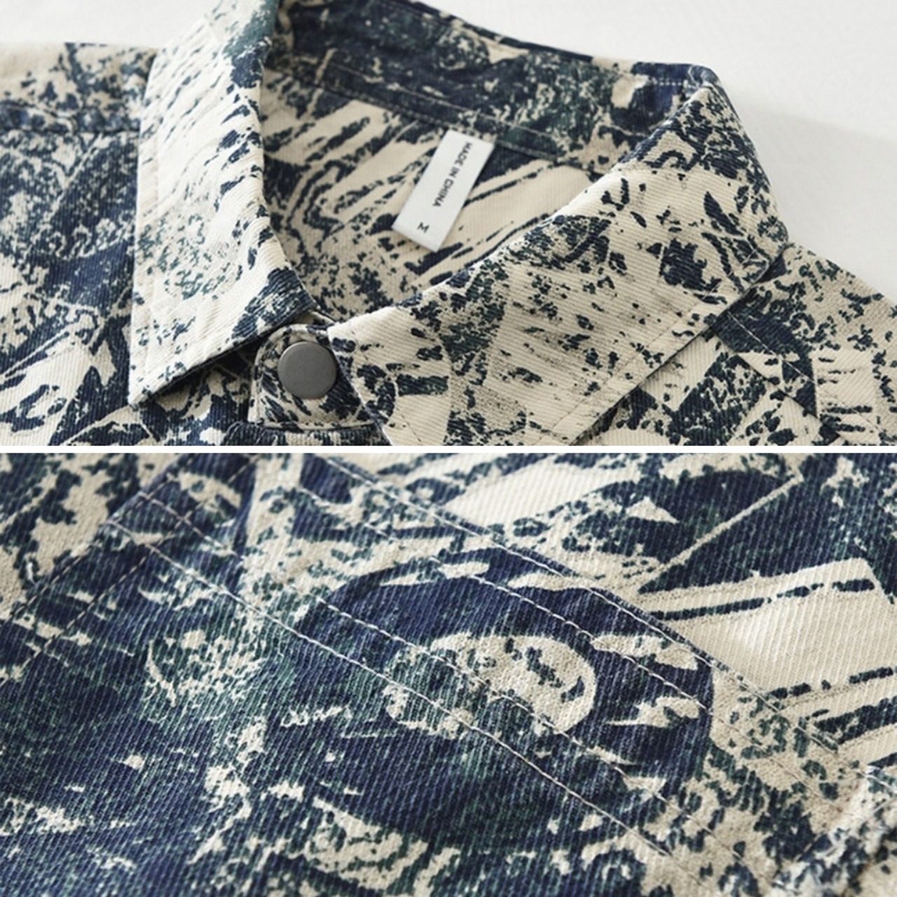 【M-3XL】Stencil Paint Long Sleeve Shirt / ステンシル ペイント 長袖シャツ