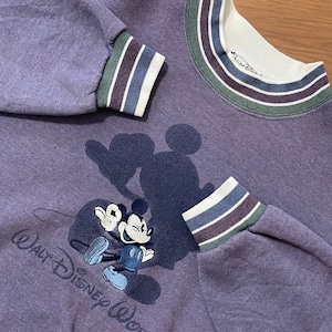 【Walt Disney World】90s USA製 スウェット トレーナー 刺繍 ロゴ ミッキーマウス ヴィンテージ M US古着