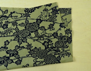 遠州浴衣 ネッカチーフ 花柄 亜麻(あまいろ)色