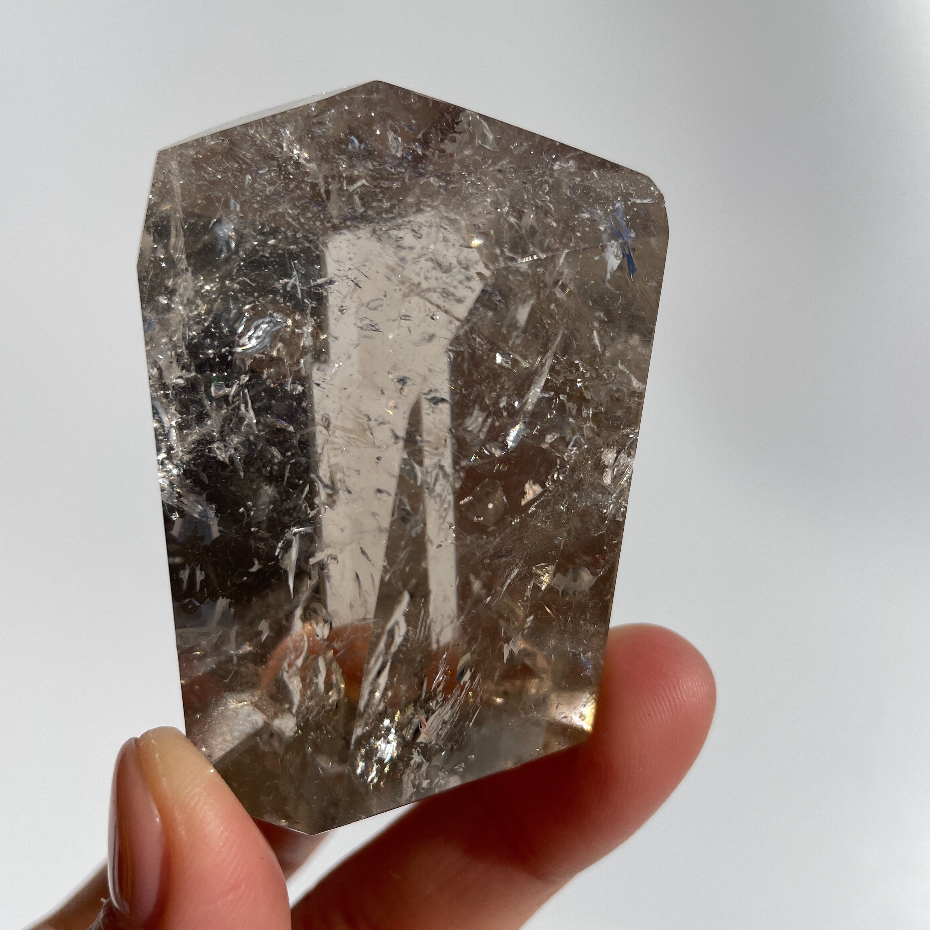 虹がキラキラ◎スモーキークォーツ フリーフォーム04◇ Smoky quartz