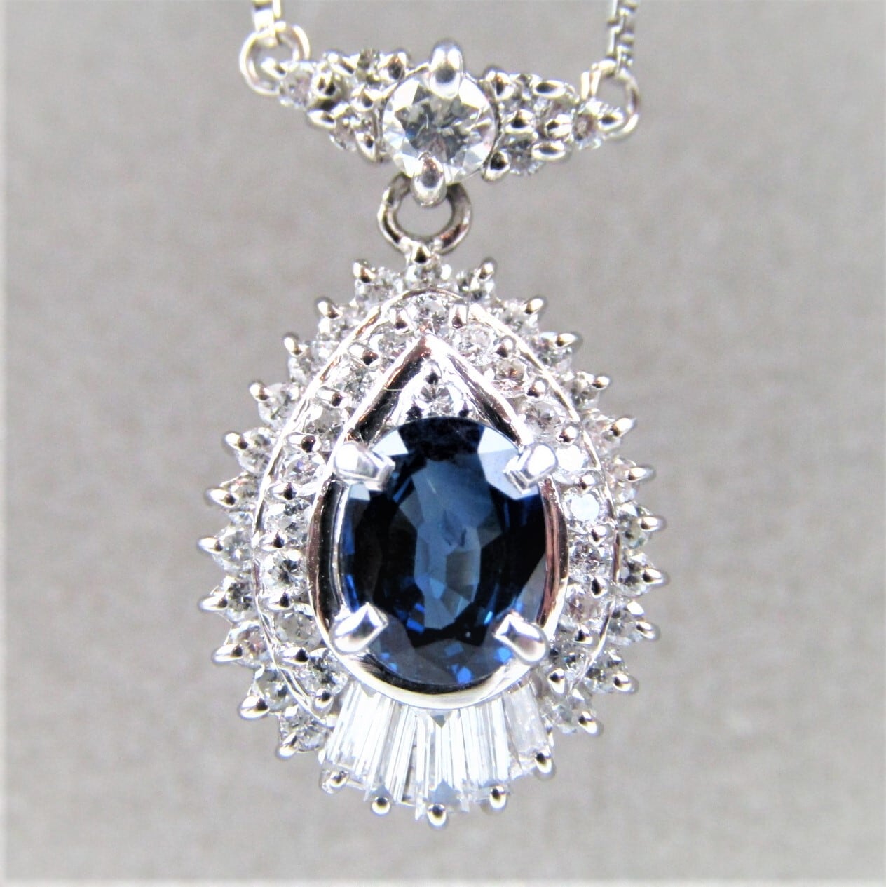 N1528 最高級 天然 サファイア 0.86ct ダイヤ ネックレス | 39JEWELRY