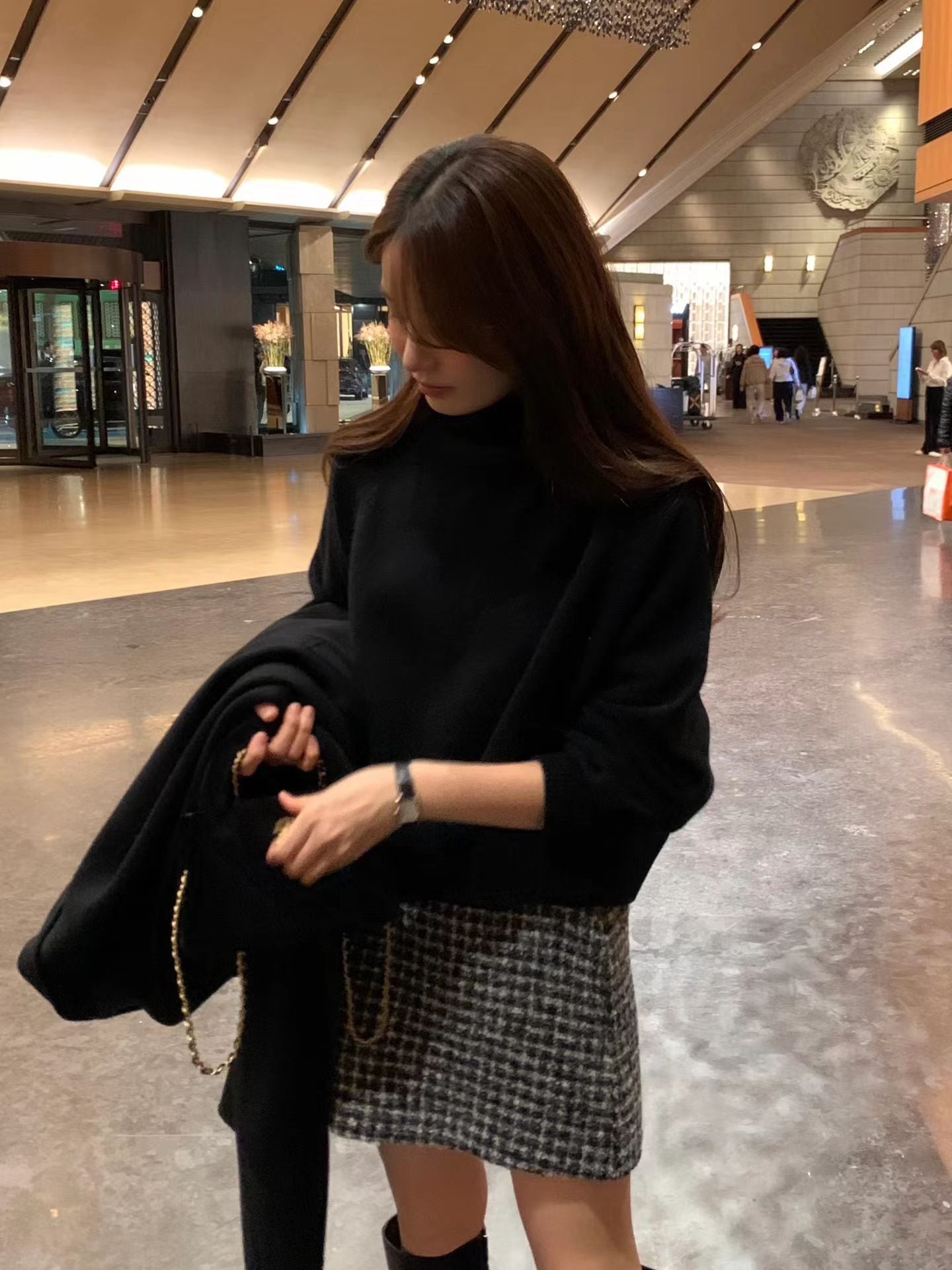 ounce check wool mini sk