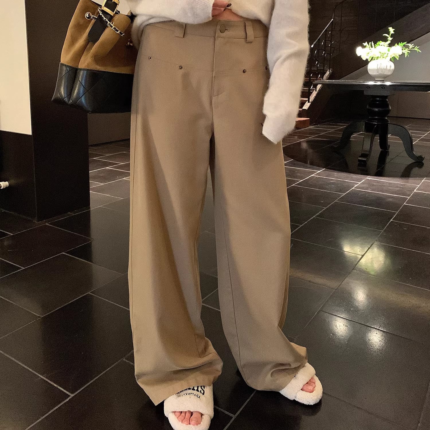 スタッズワイドチノパンツ 1color APA0017