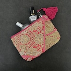 刺繍パッチワークポーチ カンバディア ピンクB