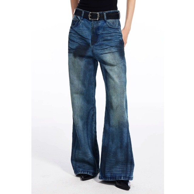 Wide Straight Denim Jeans E6250