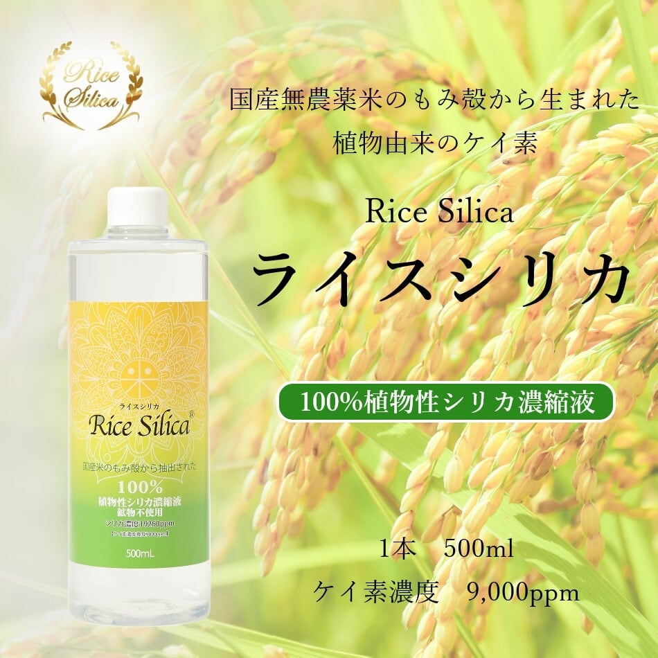 ライス シリカ 500ml 水溶性 ケイ素 100%植物性濃縮液 鉱物不使用 もみ ...