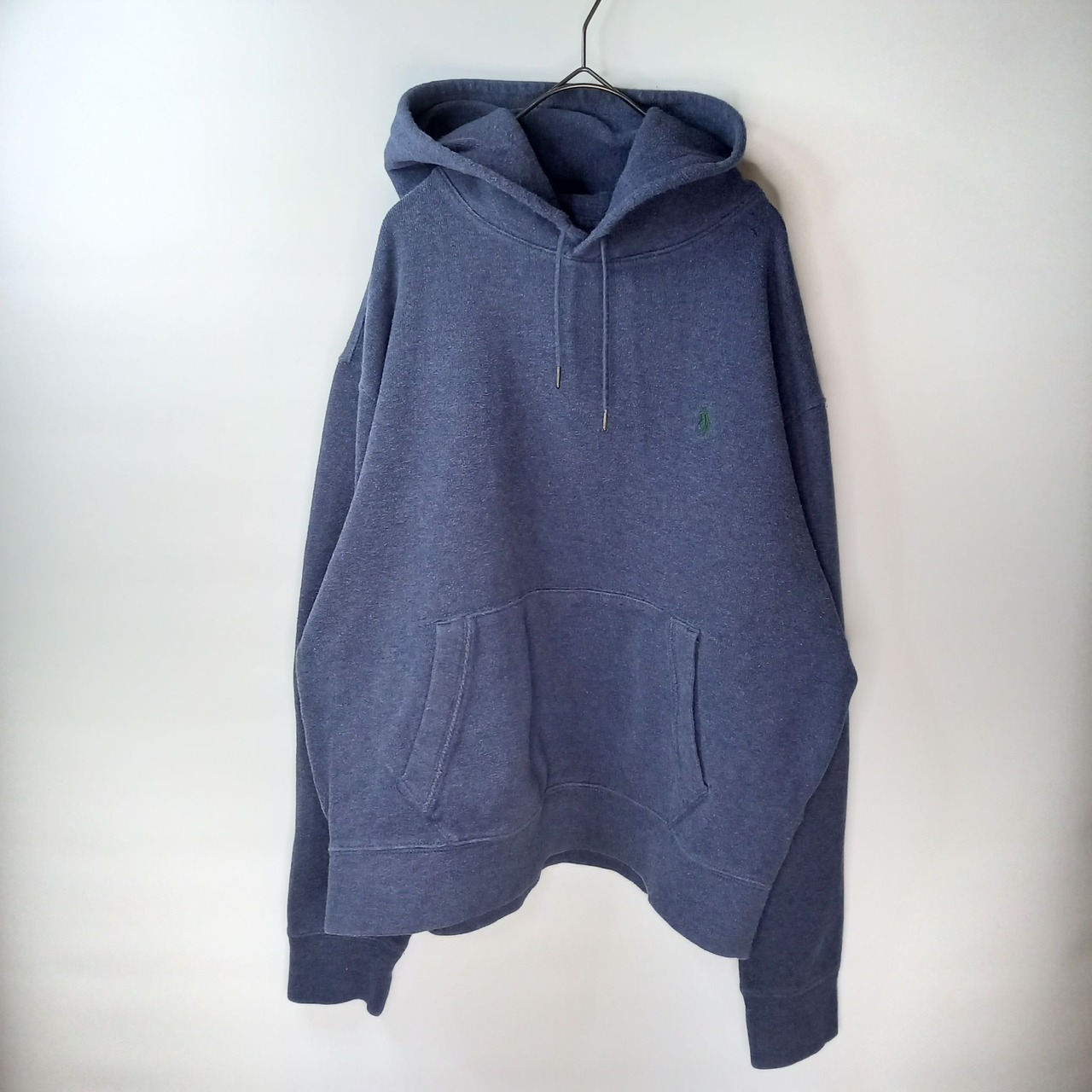 ラルフローレン　プルオーバーパーカー　フーディー　刺繍ロゴ　エルボーパッチ　L