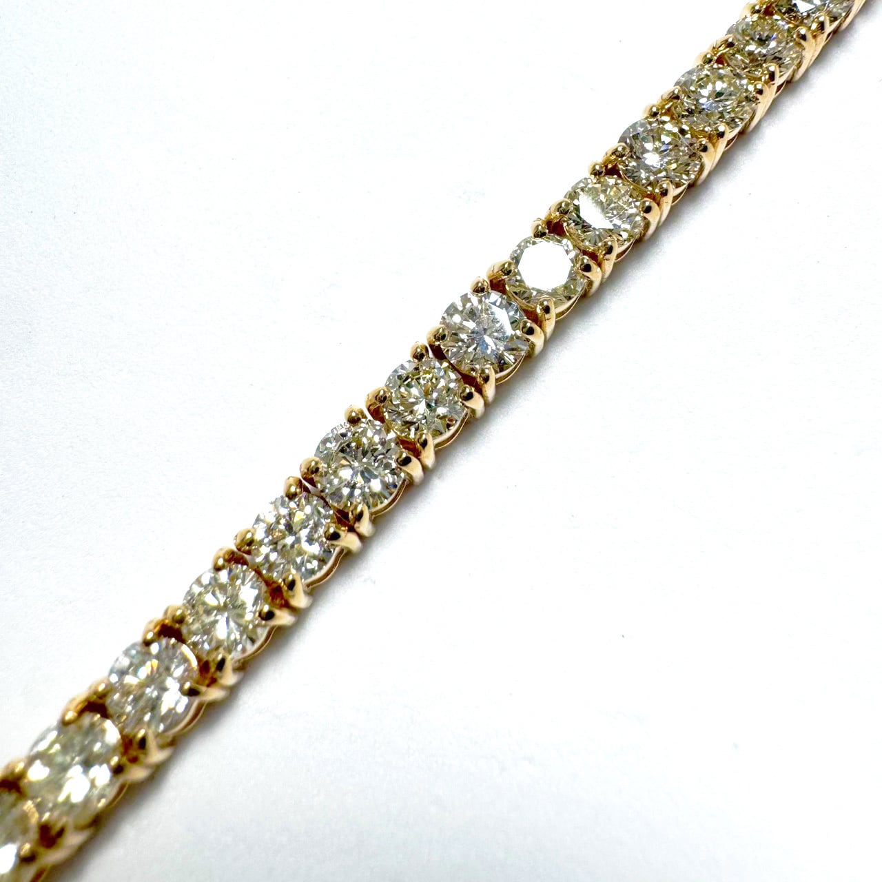 K18YG 9.08ct 天然ダイヤモンド テニスブレスレット | カオキ | 日本