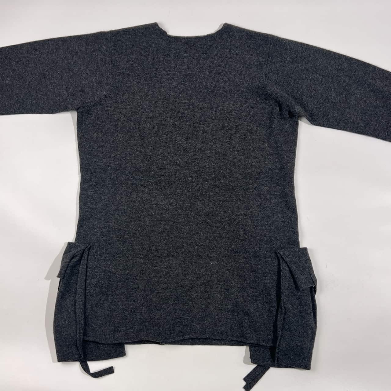 JURGEN LEHL ヨーガンレール ポケット デザイン ウール ニット セーター M/ダークグレー レディース