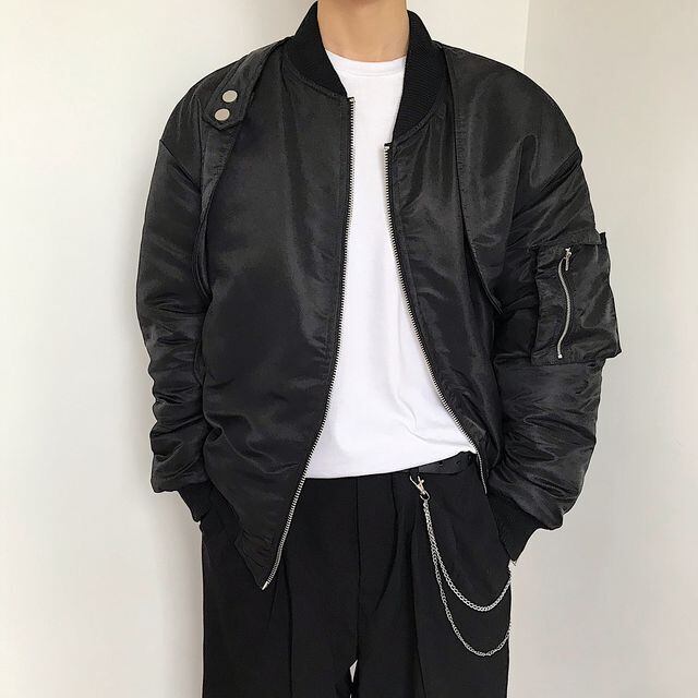 予約販売】ブルゾン MA-1 アシンメトリー 変形 アウター ショート丈