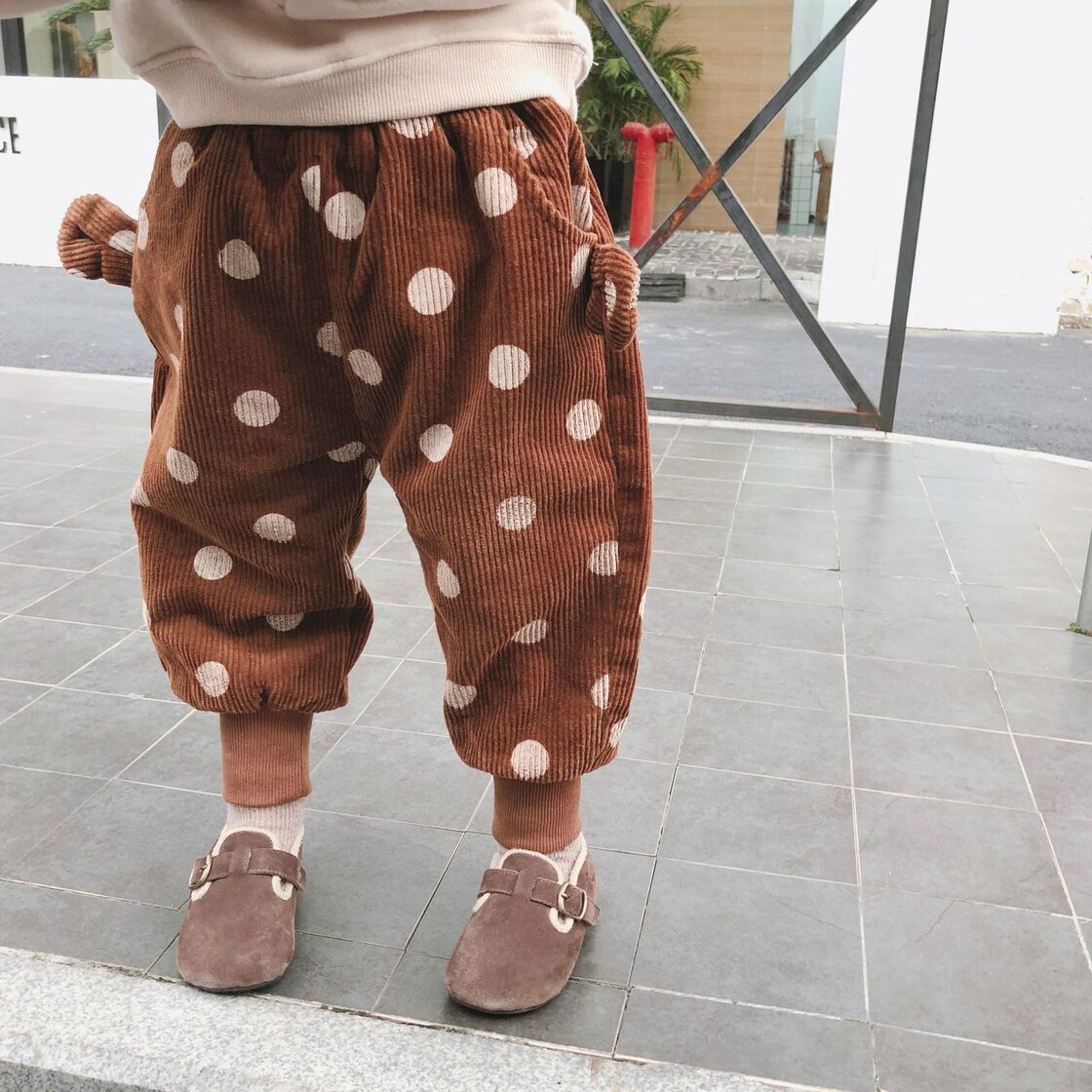 キッズバルーンパンツ クマ柄 ボトムス ゆったり ズボン 春夏物 120 