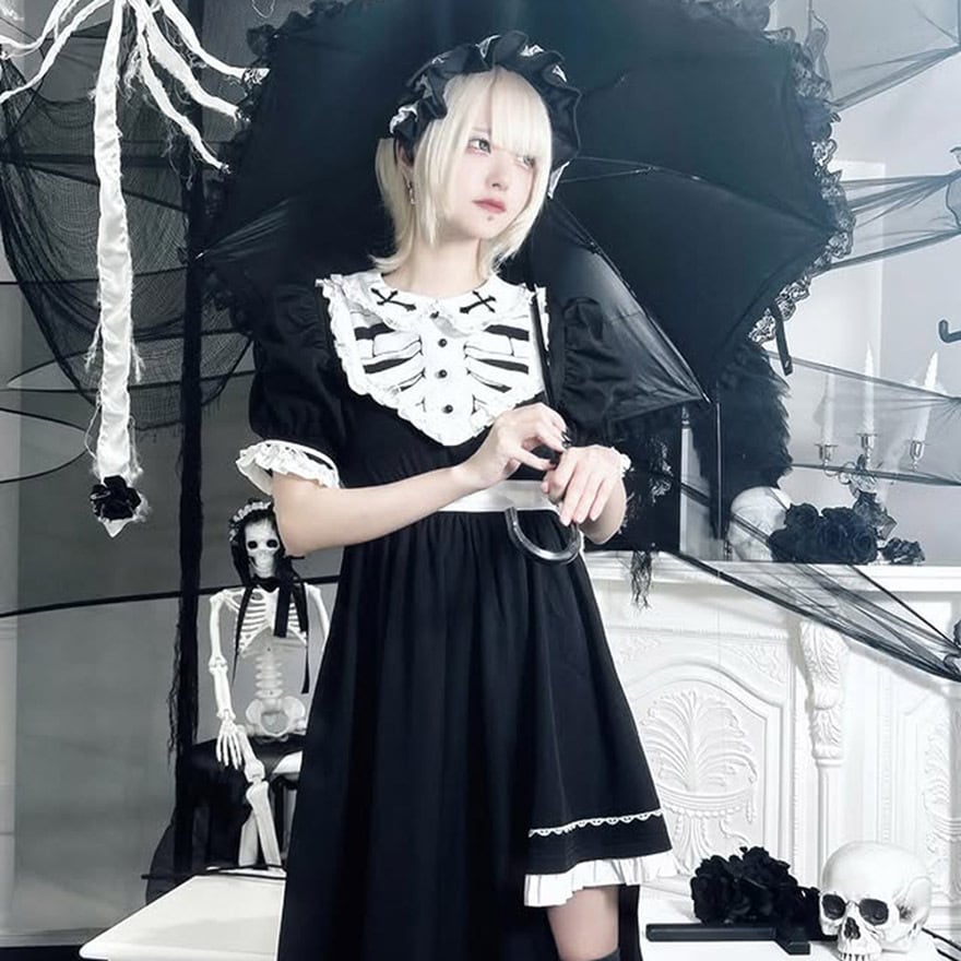 地雷系 メイド服 ワンピース ゴスロリ ダークファッション