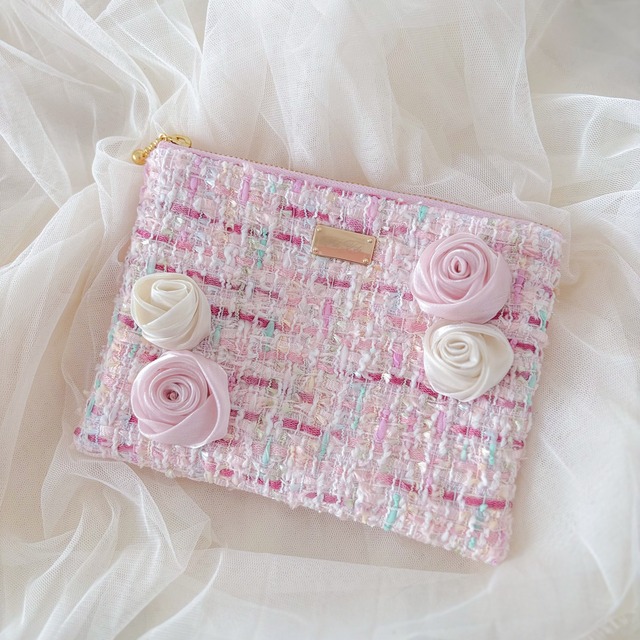 1【ポーチS】Couture Pouch〔Miros×with Feminine Rose〕