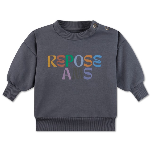 〈 REPOSE AMS 23AW / BABY 〉crewneck sweater / iron grey