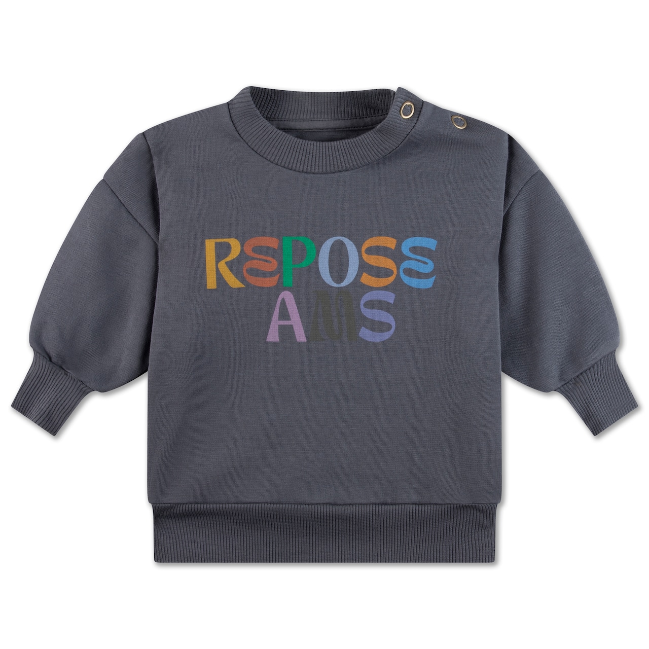 〈 REPOSE AMS 23AW / BABY 〉crewneck sweater / iron grey