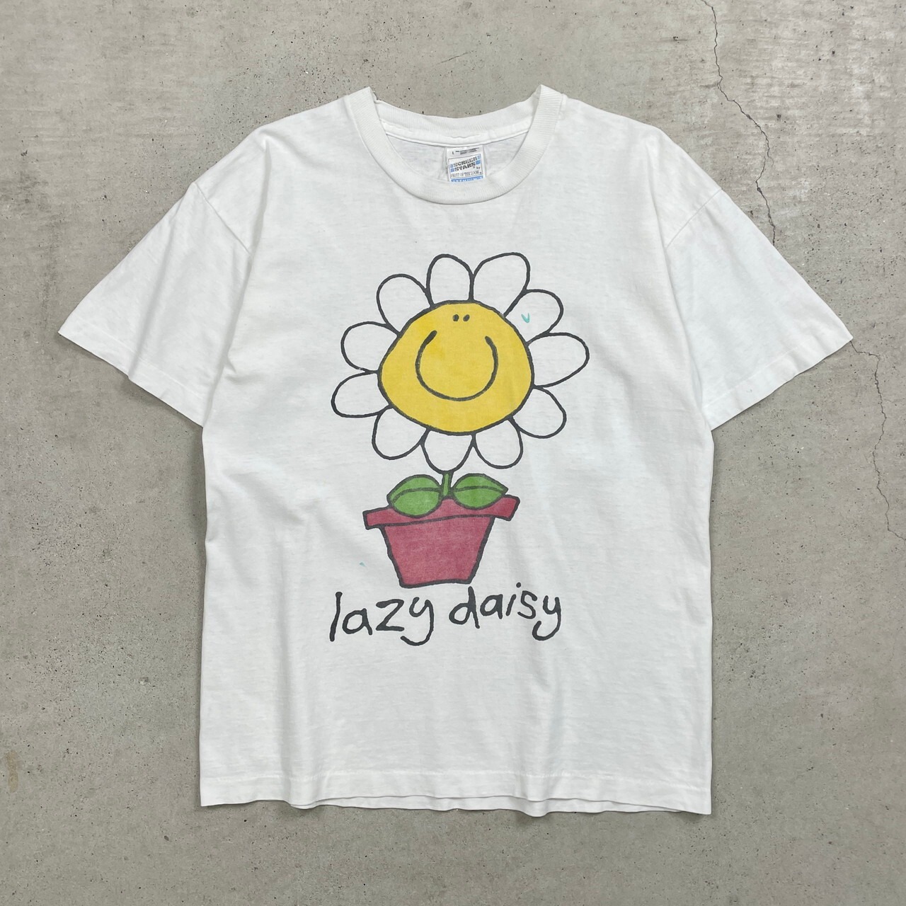 90年代 Lazy Daisy ひまわり 向日葵 フラワー アート プリントTシャツ 