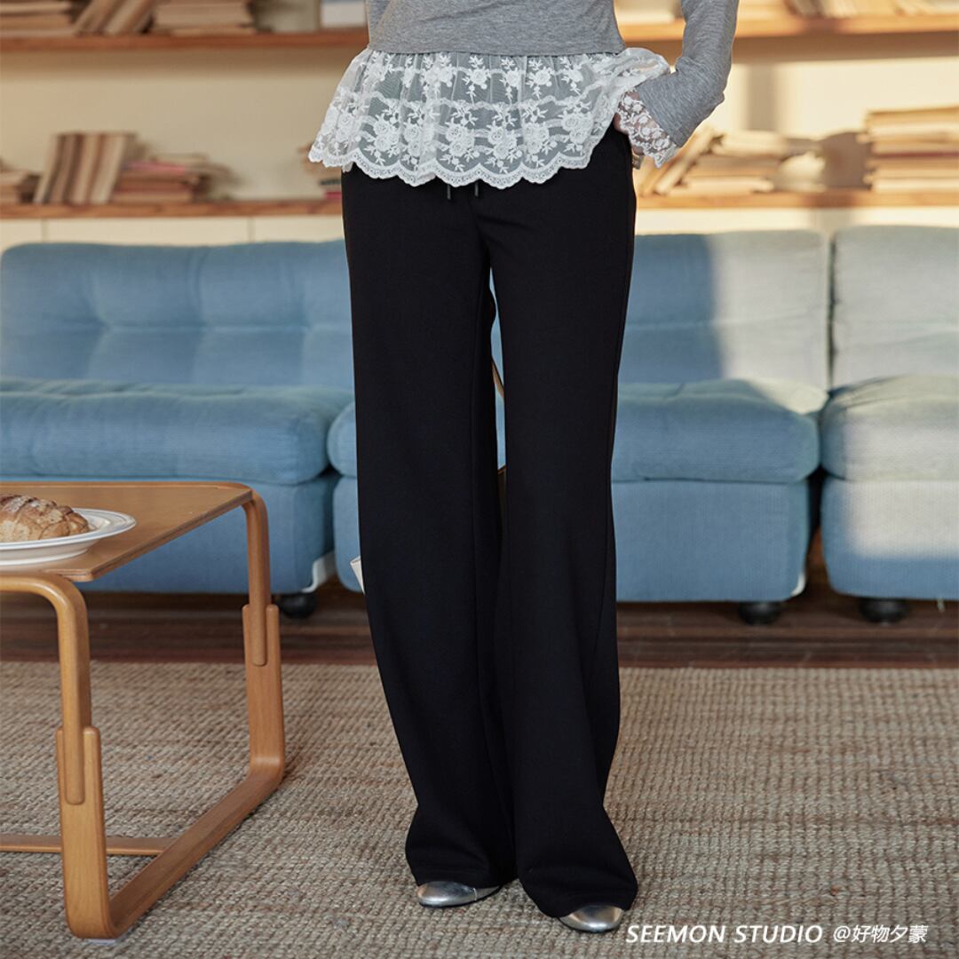 small draped flared high waist pants