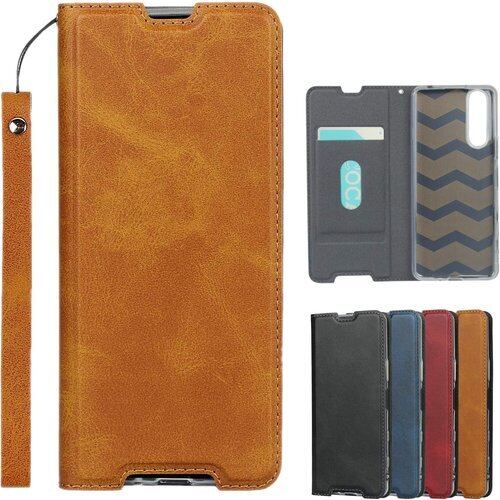 Pelanty for Xperia 5 II ケース SOG02/ SO-52A 手帳型ケース Sony Xperia5ii so52a 携帯カバー PUレザー スマホケース カード収納 スタンド機能 衝撃吸収 ストラップ付き マグネット式 ソニー エクスペリア5 II ケース 全面保護カバー 軽量薄型 耐衝撃 カーキ 695