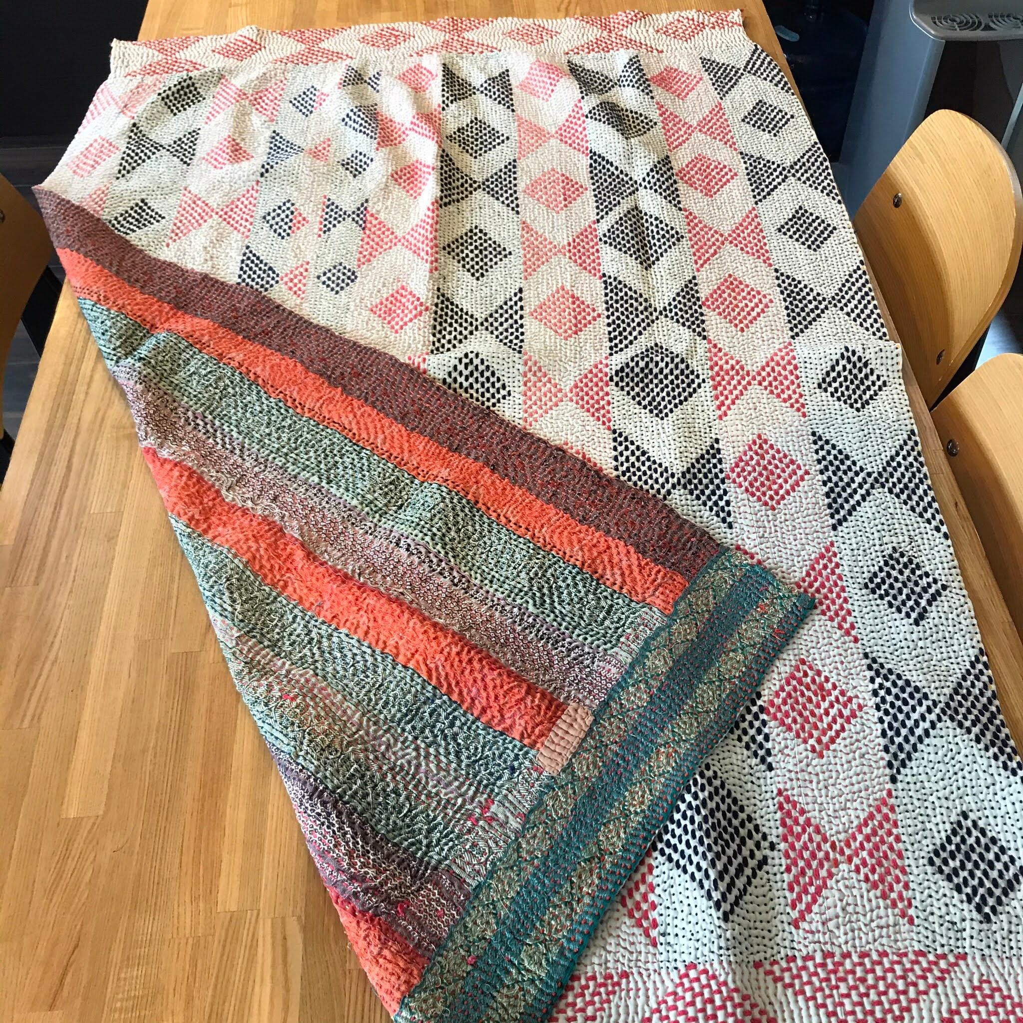 北欧ヴィンテージ⌘ kantha quilt ⌘ アンティーク ヴィンテージ