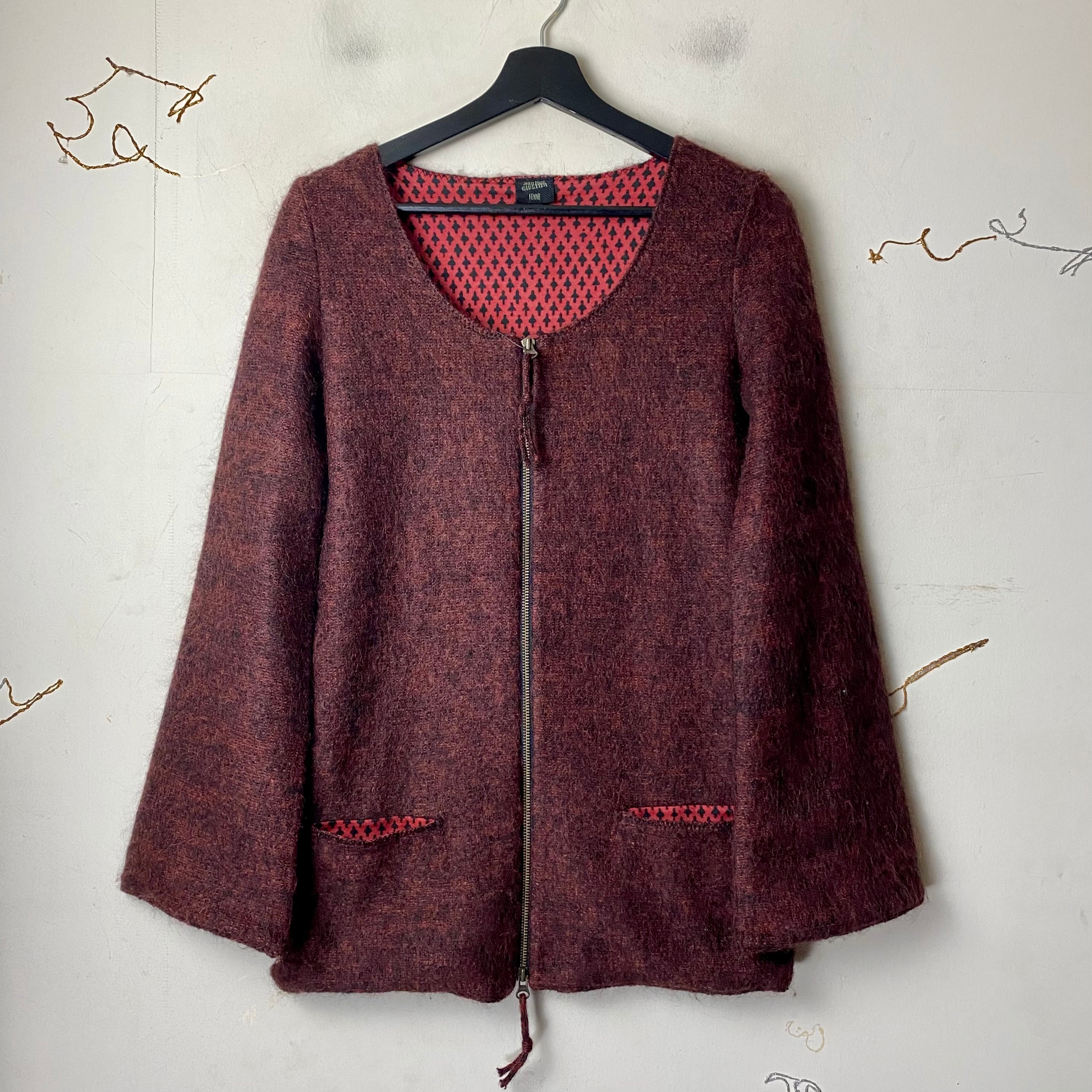 JEAN PAUL GAULTIER FEMME zip-up mohair knit jacket | NOIR ONLINE