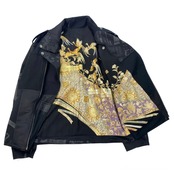 【rd12】再構築 オリジナルプリント×ミリタリーライダースジャケット original print ×military MIX RIDERS JACKET