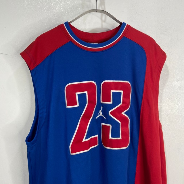 JORDAN ノースリーブゲームシャツ バスケ ジャンプマン 23 青 赤 XL
