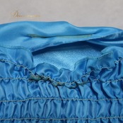 フラダンス 衣装 ツーピース セットアップ 上下セット ブルー系 チューブトップ ワンカラー モンステラ柄 リーフ柄 シースルー チュール 光沢感 透け感 シンプル 高級感 華やか フラ ダンス ハワイアン アロハ ハワイアンプリント レッスン 練習