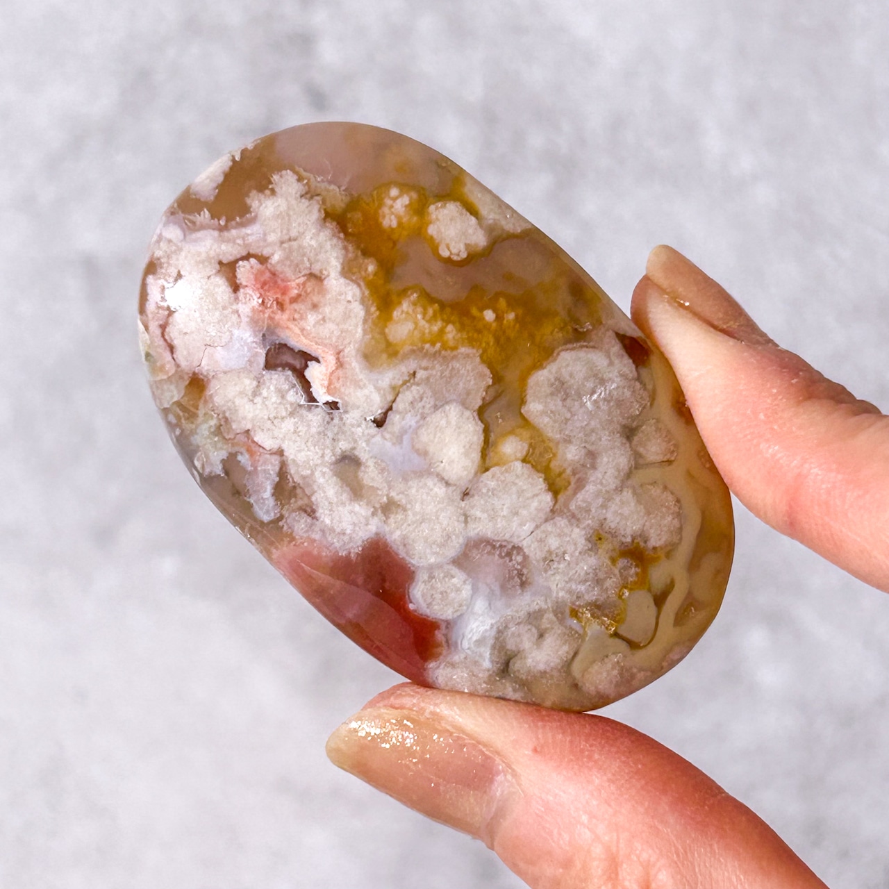 フラワーアゲート パームストーン